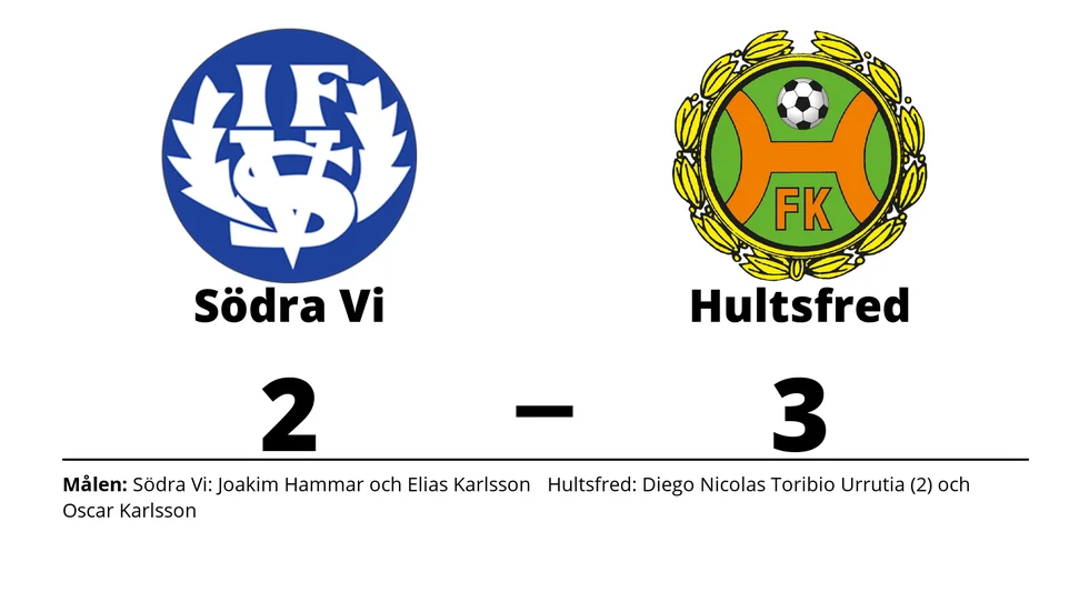 Södra Vi IF förlorade mot Hultsfreds FK