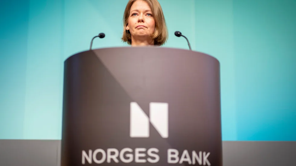 Norges Bank, med chefen Ida Wolden Bache, höjer styrräntan. Arkivbild