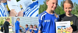11-åriga tjejerna från Skellefteå hittade ingen bok om damlandslaget – skrev då en egen: "Allt blev ganska bra"