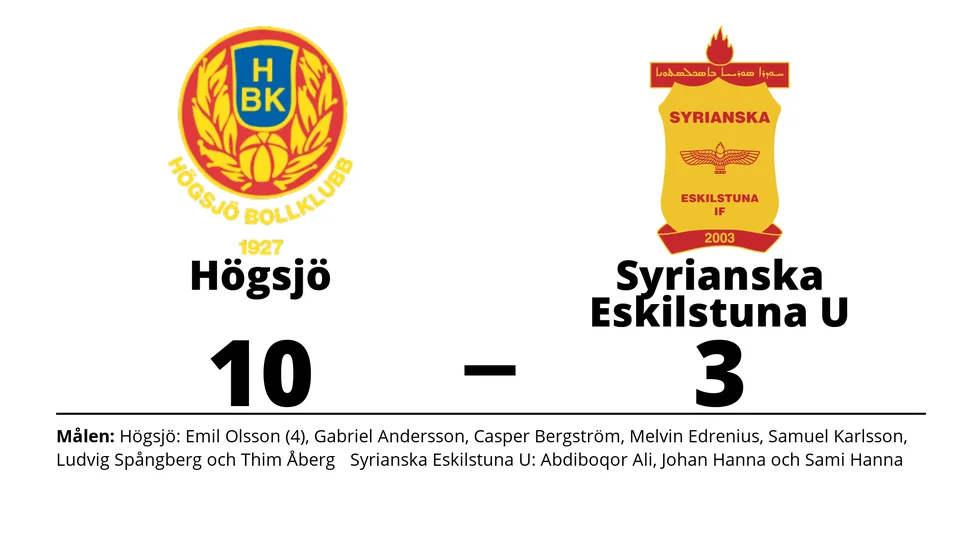 Högsjö BK vann mot Syrianska Eskilstuna U