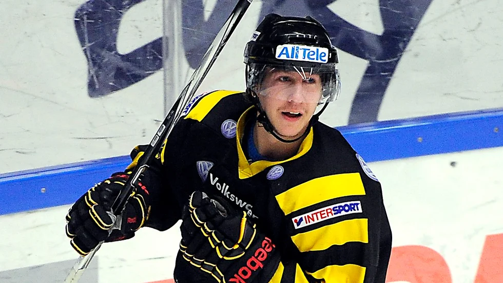 Joakim Brännström avgjorde den första kvartsfinalen i J20-slutspelet för Skellefteå AIK. Foto: Ulf Johansson
