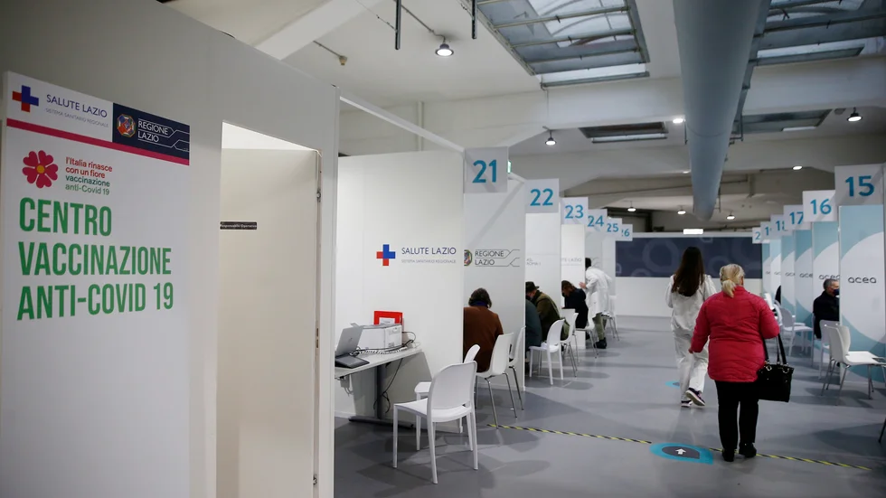 Ett italienskt vaccincenter i Rom. Arkivbild.