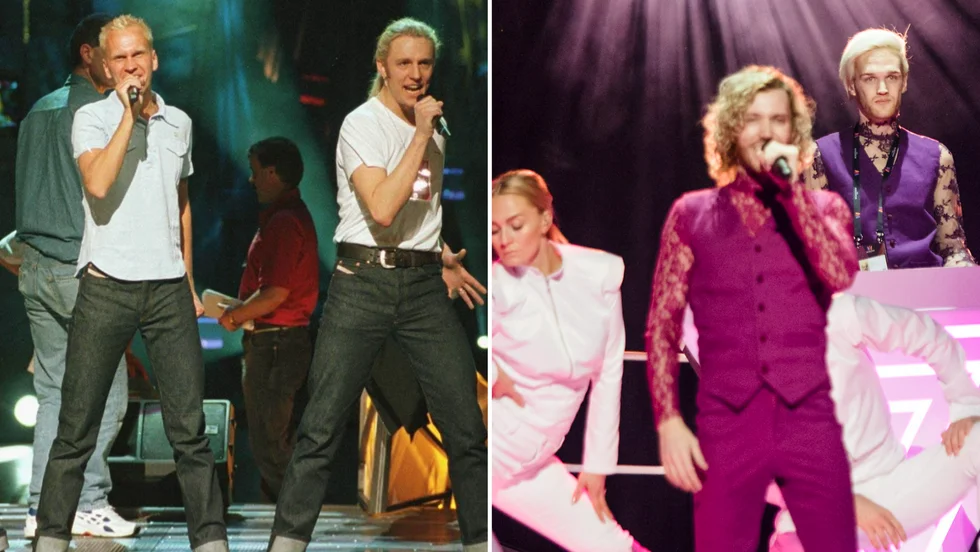 Blond och The Lovers of Valdaro i Melodifestivalen 1997 respektive 2019. 