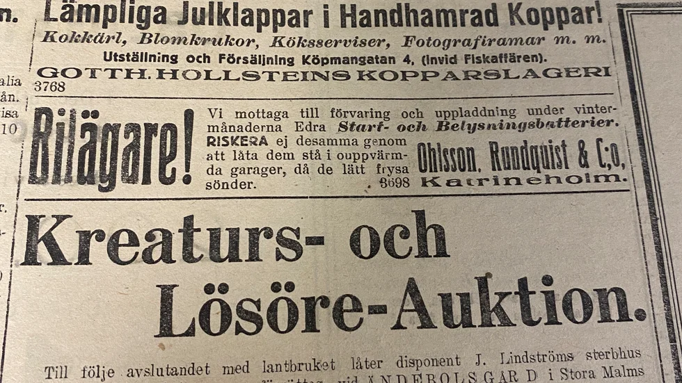 Bilägare - förvara ej bilbatterierna i ouppvärmda garager.