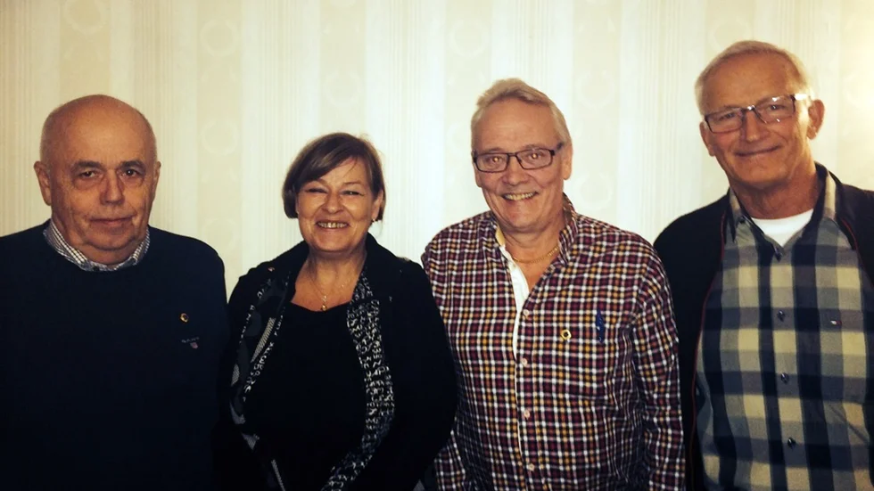 Lionsmedlemmar. Aktivitetsansvarige Lennart Holmström, Monica Cederstrand, presidenten Jan Larsson och Erling Fjällström.