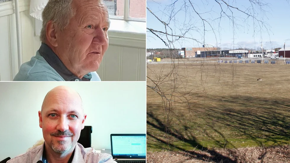 Strängnäs golfklubbs ordförande Bengt Johansson konstaterar att det blir en affär med Strängnäs kommun, vilket medför att marken närmast Kilenvägen säljs. På bilden längst ner ses Magnus Nyström, som arbetar på uppdrag av mark- och exploateringsenheten.