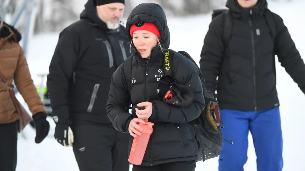 Jonna Sundling efter fallet i Gällivare i november.