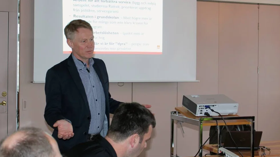 Mats Rosander, ordförande i den nya ekonomiska föreningen, presenterade planerna för det fortsatta arbetet med att öka tillväxen i Finspång.