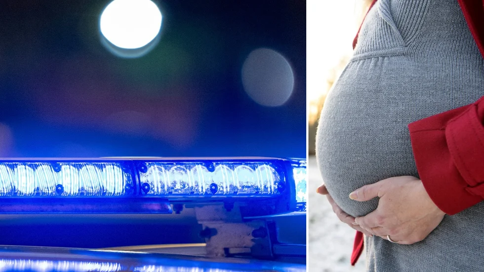 Mannen sa till polisen att de var på väg akut till sjukhus på grund av att hans gravida hustru hade ett anfall. 