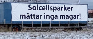 Solcellspark upprör – banderollprotest vid E 4