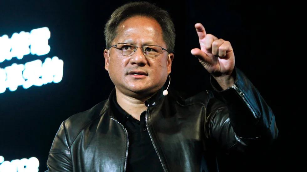 Nvidias vd Jensen Huang spår en ljus framtid för företaget. Arkivbild.