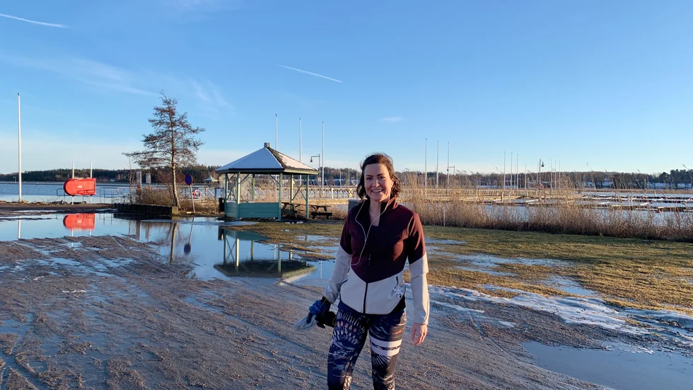 Karolina Hogbring har sett översvämningar i hamnen flera gånger.