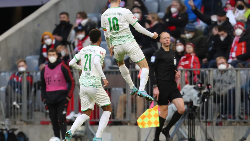Branimir Hrgota och Greuther Fürth chockade Bayern München i första halvlek. Arkivbild.