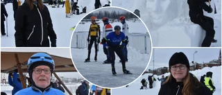 Skridskofesten i Södra hamn är i gång • Gerrit de Groot, 70, om att åka skridskor på havsis: "Det är häftigt, isen är väldigt bra"