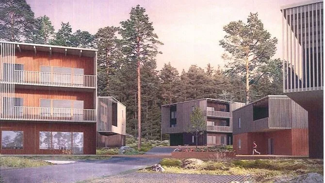 Bostadsrättsföreningen som Lindbäcks Boende vill bygga på Martin Ljungs knabbe på Notviken. Kommunstaben föreslår att markanvisningen förlängs till och med oktober 2023.