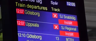 Färre SJ-avgångar i dag – flyg och buss går
