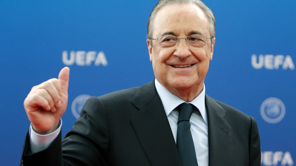 Real Madrids ordförande Florentino Pérez var drivande i planerna på en ny superliga. Arkivbild.