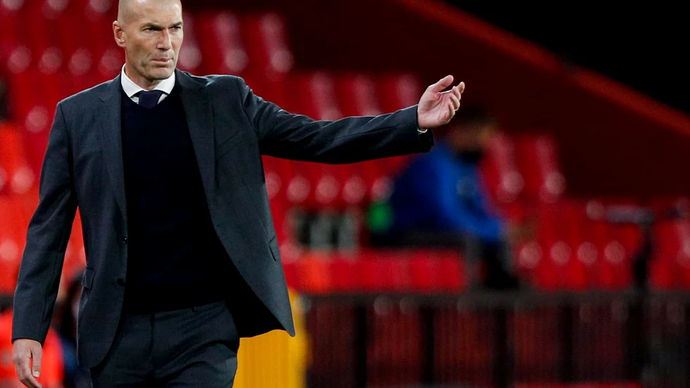 Real Madrids tränare Zinedine Zidane i samband med mötet mot Granada i veckan.