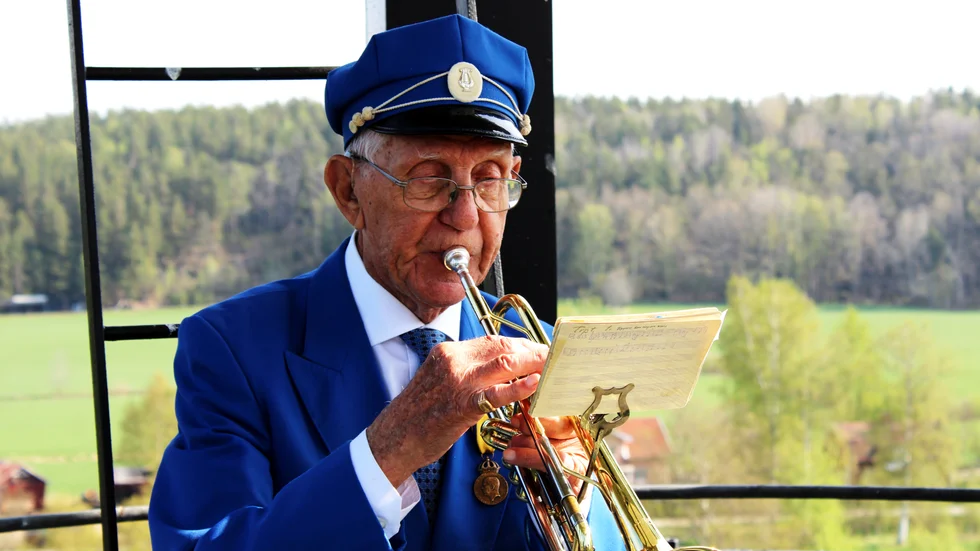 92-åriga Kurt Snygg har varit med i Vena musikkår sedan mitten av 1940-talet.