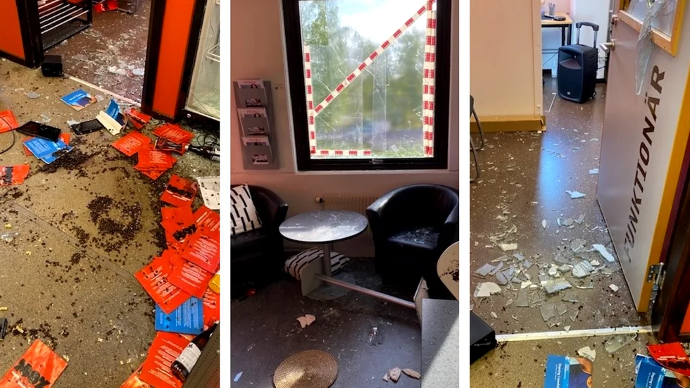 Friskis och Svettis lokaler förstördes av en berusad man som slog sönder rutor och tog sig in i lokalerna natten till torsdag.