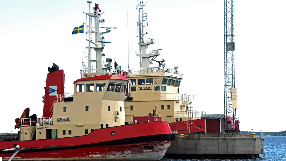 Luleå hamns två äldre isbrytare Valkyria och Viscaria ser ut så här.
