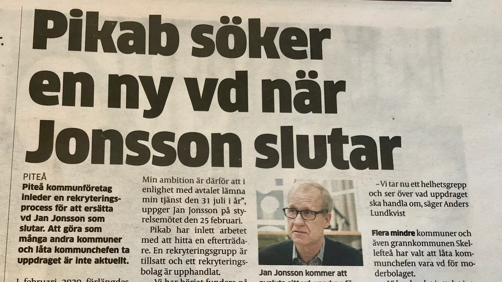 "Pikab är dock bara ett holdingbolag, en konstruktion på pappret för att Piteå kommuns olika bolag ska slippa betala statlig bolagsskatt", anser insändarskribenten.