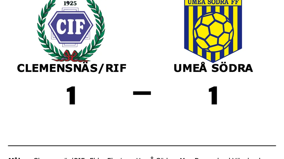 Clemensnäs/RIF spelade lika mot Umeå Södra
