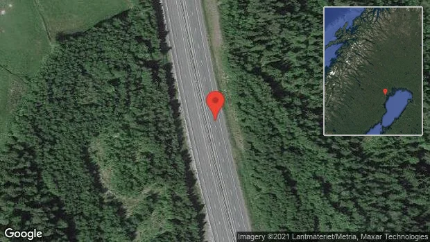 Stopp på E4 på grund av singelolycka med en personbil