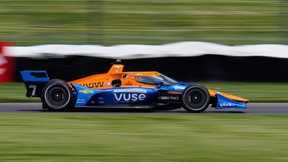 Felix Rosenqvist blev sexa i Indycar i deltävlingen i Portland. Arkivbild.