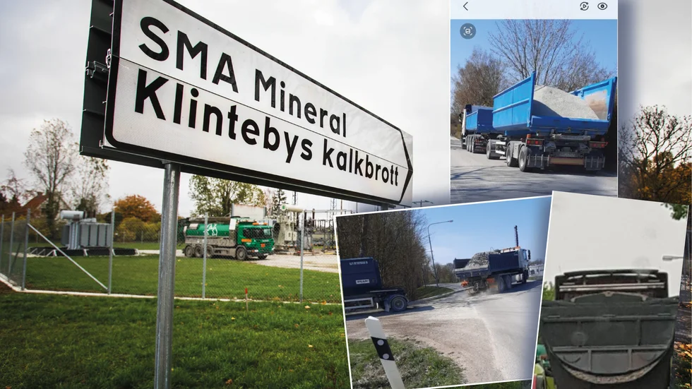 Bilder har skickats till mark- och miljööverdomstolen för att visa att transporterna utgör en trafikfara, redan innan verksamheten utökats och antalet lastbilstransporter blivit betydligt fler.