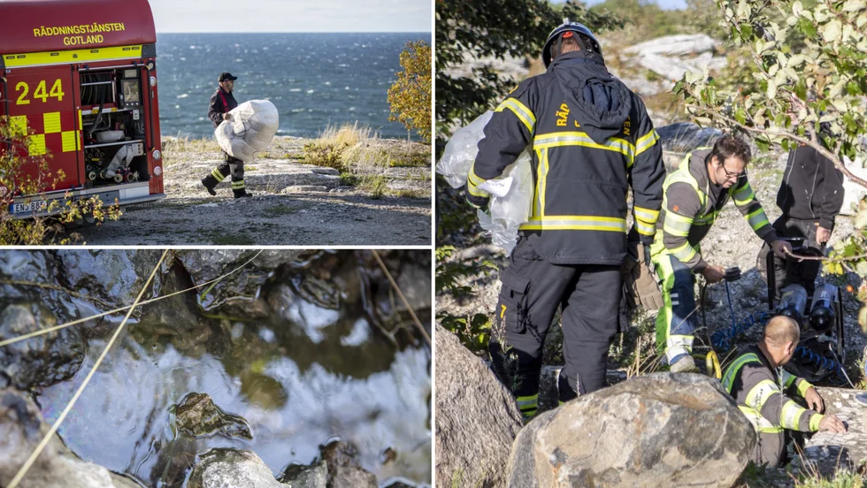 Räddningstjänsten var på plats för att försöka stoppa och samla upp oljan 2019.
