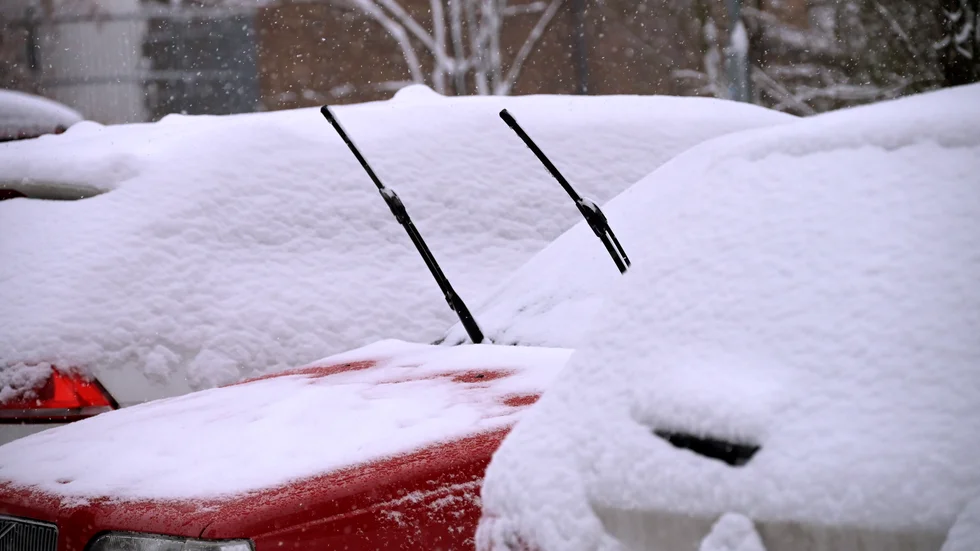 Det har redan snöat i Övertorneå. Bilden från snöfall i Stockholm i januari.