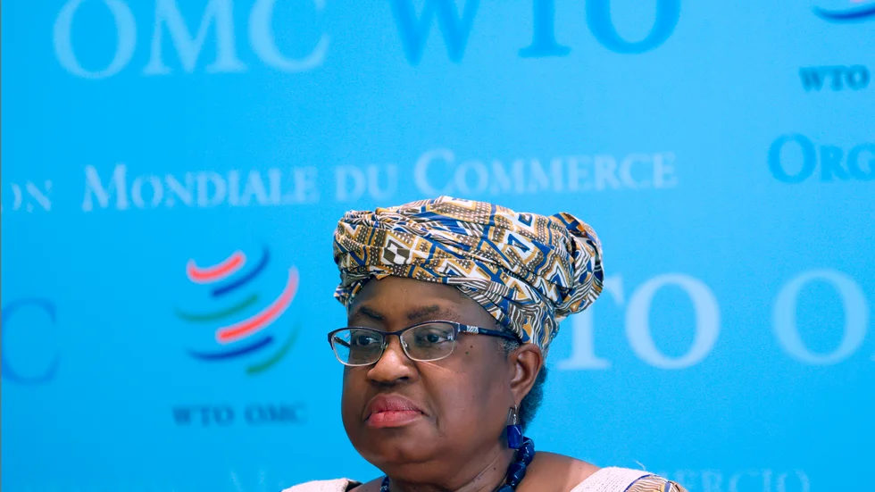Ngozi Okonjo-Iweala, chef för World Trade Organization, uppmanar medlemmar att släppa på handelshindren. Arkivbild.