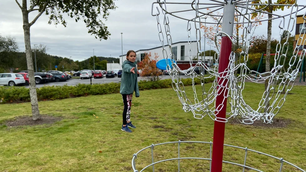 Discgolf var en av fredagens aktiviteter.