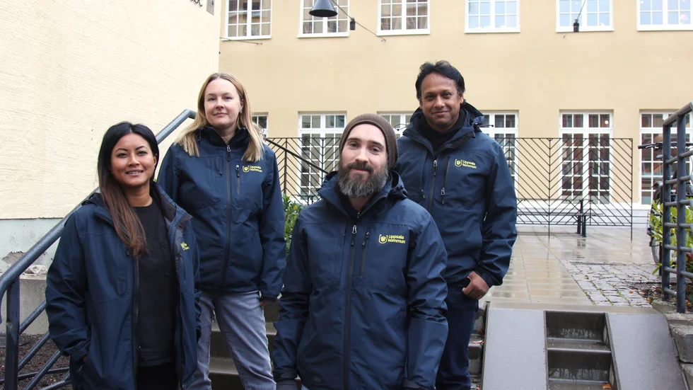 Vräkningsförebyggande gruppen består av Pilanthana Malakit, Elin Ohlsson, Richard Eriksson och Shapon Islam.