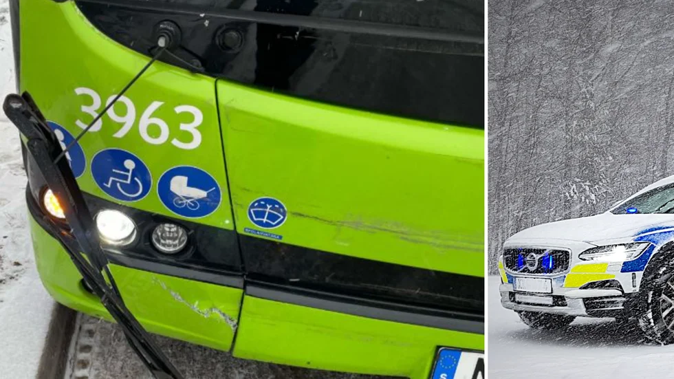 Bussen hann inte stanna utan körde in i baken på en bilist. "Vi hoppade fram flera meter", berättar bilisten i polisförhör. 
