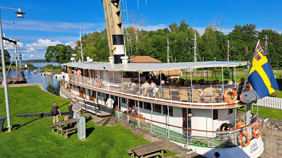 Kanalbåten M/S Junos sista tur för säsongen på Göta kanal.