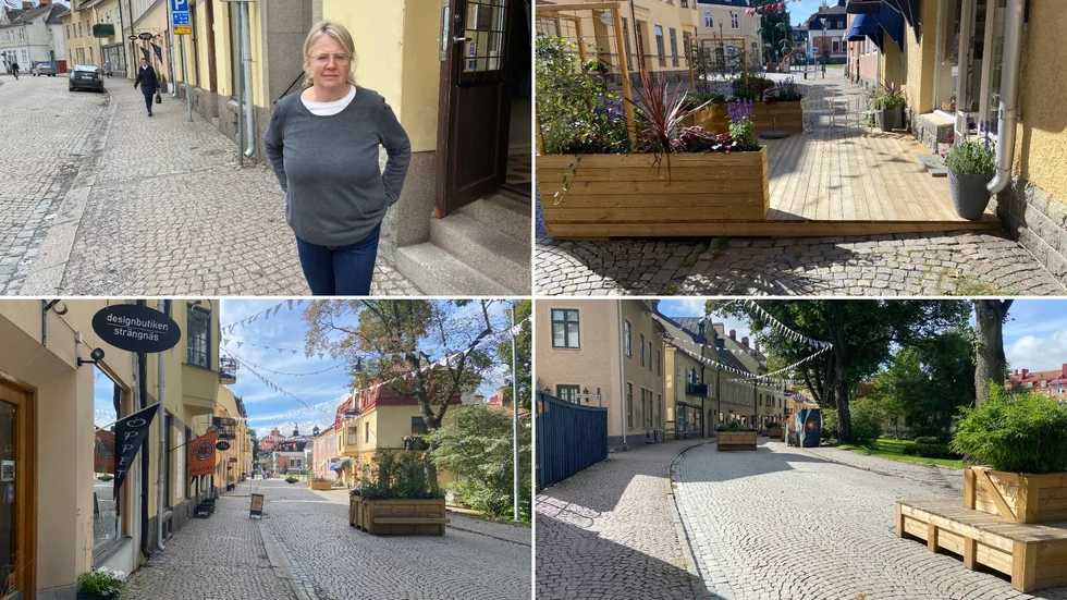 Sommargatan blir kvar året ut och kan till och med bli permanent i framtiden. Camilla Meinking driver en klädaffär på Hospitalsgatan som alltså fortsätter att vara avstängd för vanlig biltrafik.