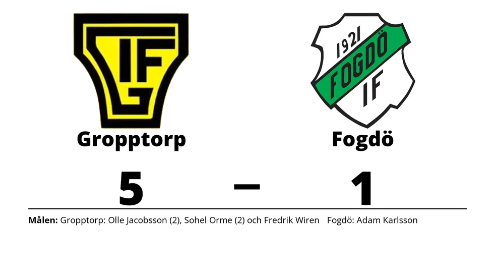 Gropptorps IF vann mot Fogdö IF