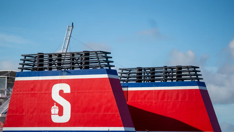 Stena Lines båda färjor Jutlandica och Danica på rutten Göteborg–Fredrikshamn drabbades av flera timmars förseningar natten till lördagen när stormen fick ett stort fartyg att slita sig i hamnen i Fredrikshamn. Arkivbild.