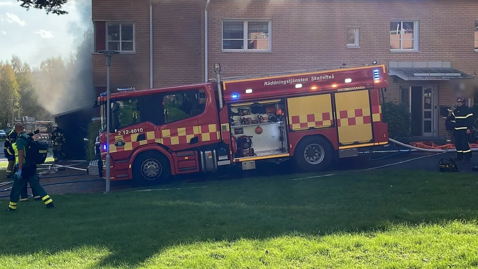 Fire in apartment block in Morö Backe.
