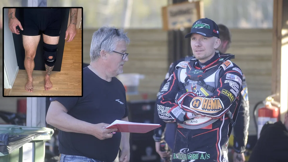 Lagledaren Mats Boström och Kenneth Hansen. "Jag skulle velat åka upp till Nyköping i torsdags för att säga "tack för säsongen" till killarna i varje fall" men så blev det inte, säger Kenneth Hansen som skadade knät under en löptur dagen innan.