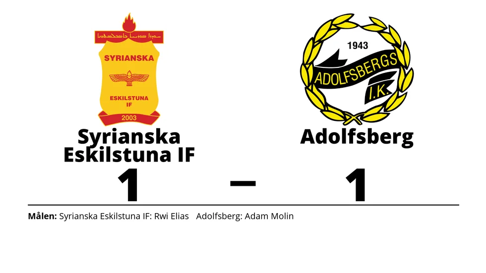 Syrianska Eskilstuna IF spelade lika mot Adolfsbergs IK