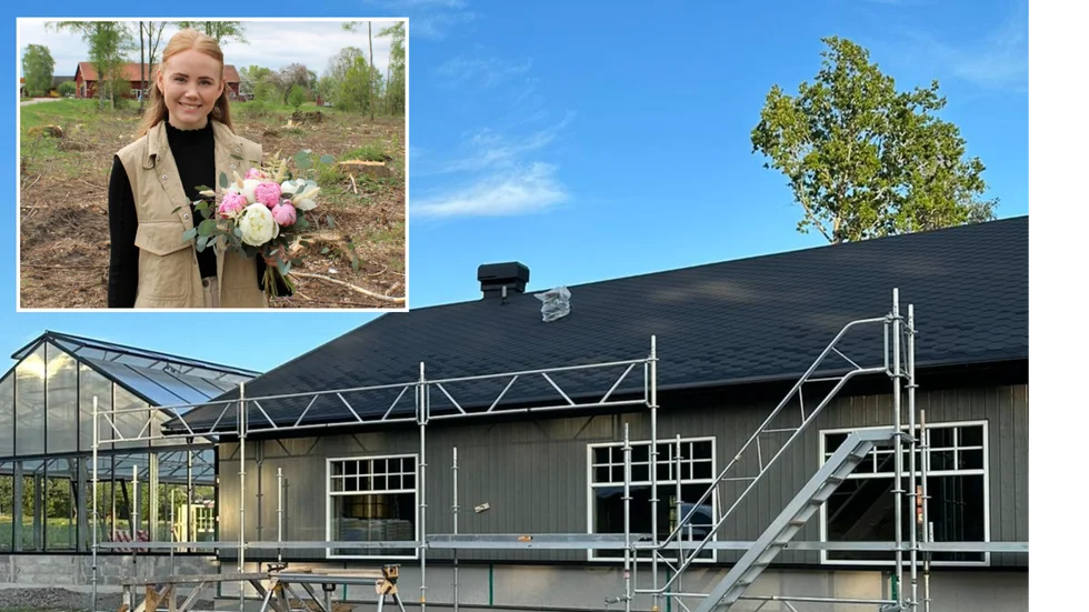 Lovisa Styrbjörn, 26, jobbar på mot målet att öppna en handelsträdgård i Nyshult. "Jag har stängt studion måndagar och tisdagar och då är man mer på bygget och grejar. Tidigare har vi haft öppet i princip hela veckorna, men nu har vi satt lite färre dagar för att kunna lägga mer tid på bygget", säger hon.