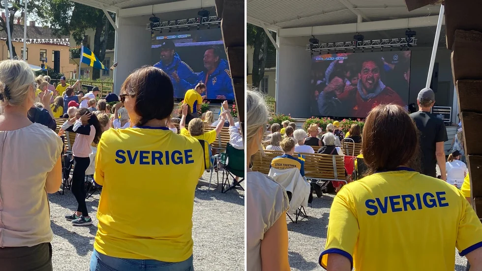 Himmel och helvete. Sverige kvitterade sent till 1–1, men bara minuten senare satte Spanien 2–1 och stämningen dog en aning.