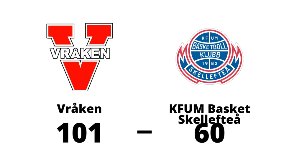 Basketklubben Vråken vann mot KFUM Basketbollklubb Skellefteå