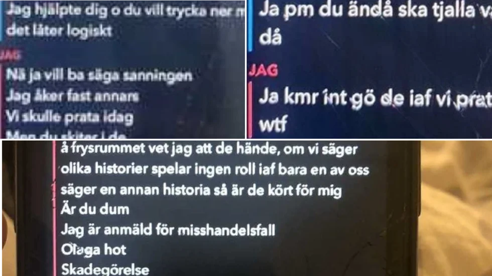 Tjejen åtalas för medhjälp till misshandel och övergrepp i rättssak, sistnämnda då hon ska ha hotat den misshandlade killen för att hindra honom att göra en polisanmälan. De två killarna åtals för misshandel och olaga hot. 