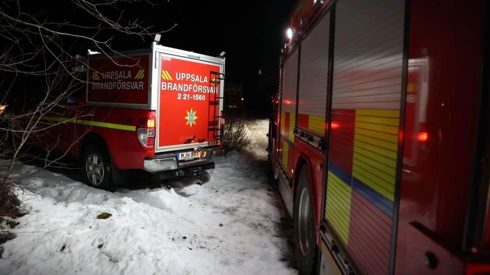 Räddningstjänsten var på plats tillsammans med polis och ambulans.