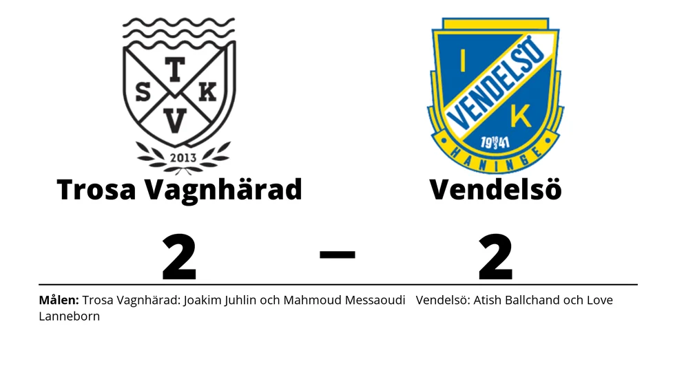 Trosa-Vagnhärad SK spelade lika mot Vendelsö IK