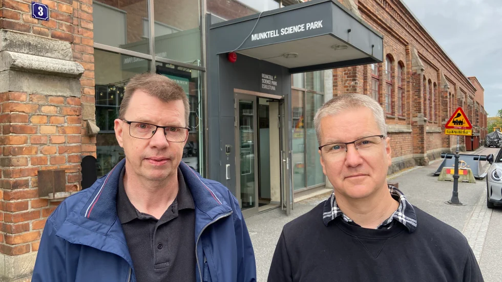 Christer Svensson och Magnus Keineby driver Trivseldata som nyligen har flyttat in på Munktell Science Park. 